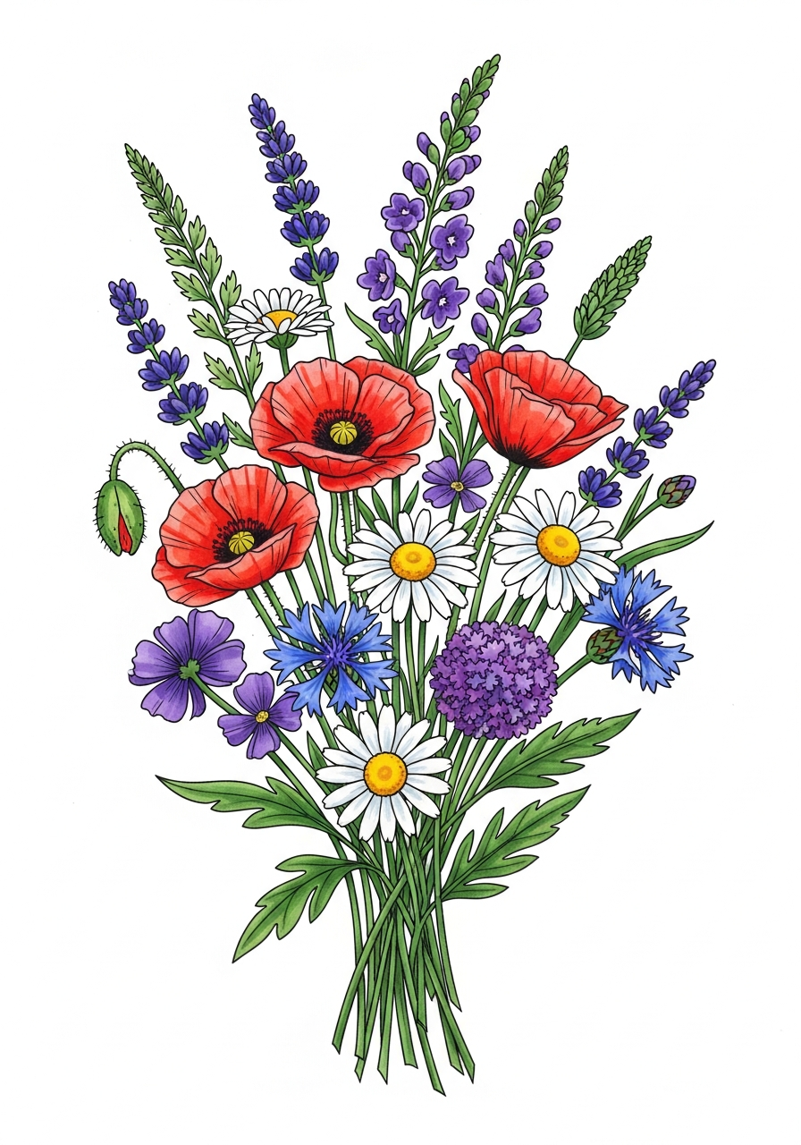 Ботанический скетчинг маркерами